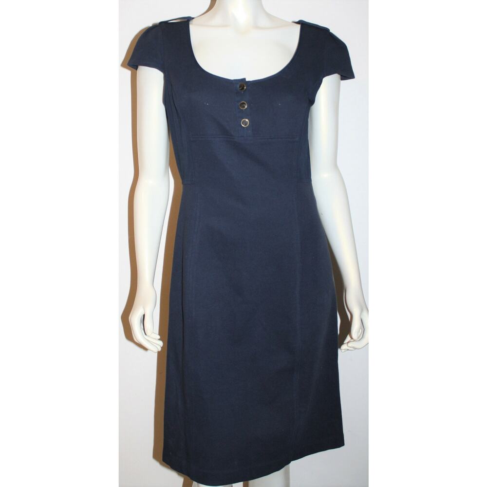 Diane von Furstenberg Navy Dominette Dress 12 8 10 Cap Sleeves Scoop Neckline
